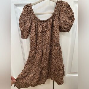 Cat & Jack Leopard Print Dress - Brown and Black